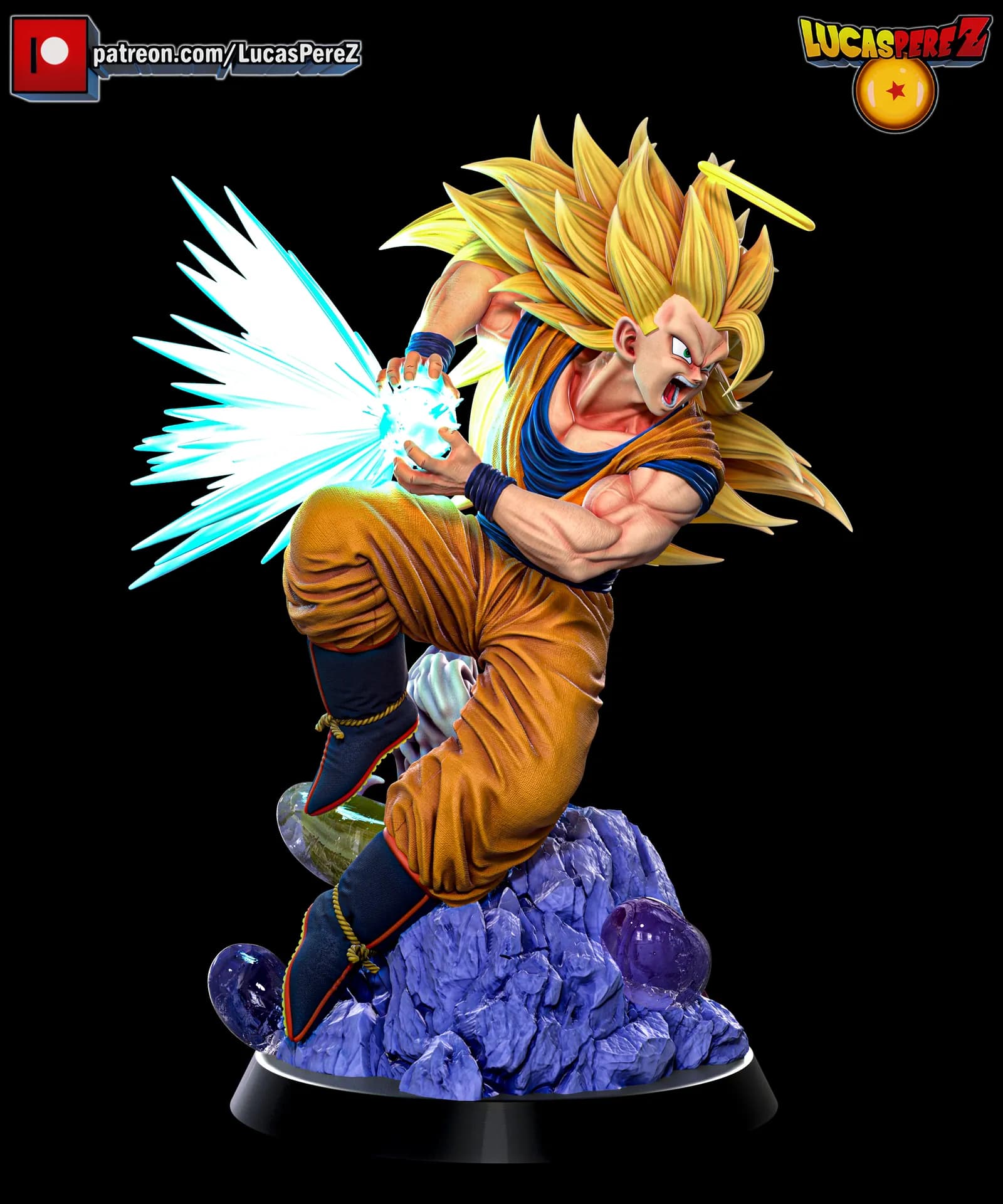 STL - Figura de Goku SSJ3 render 4