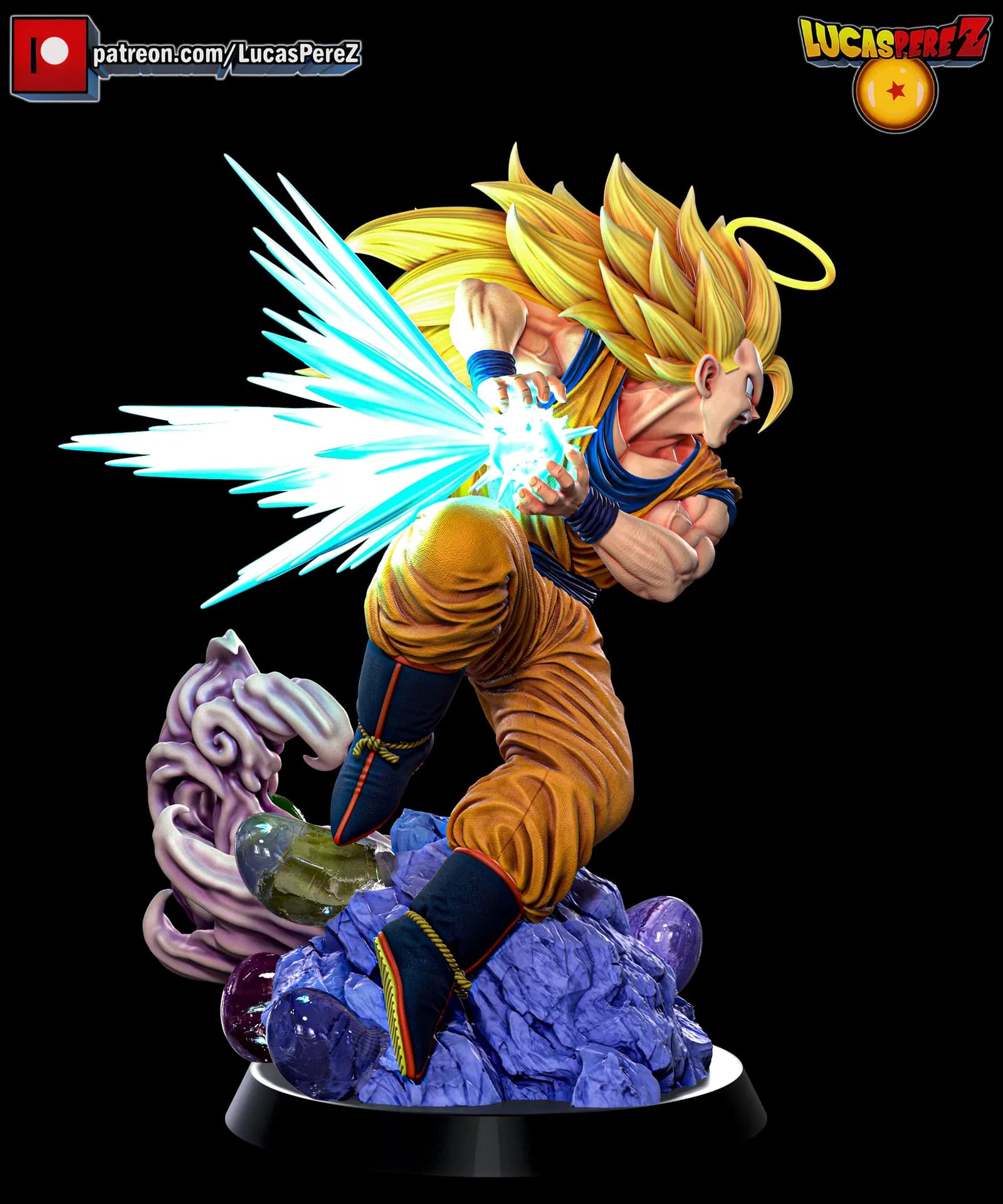 STL - Figura de Goku SSJ3 render 5