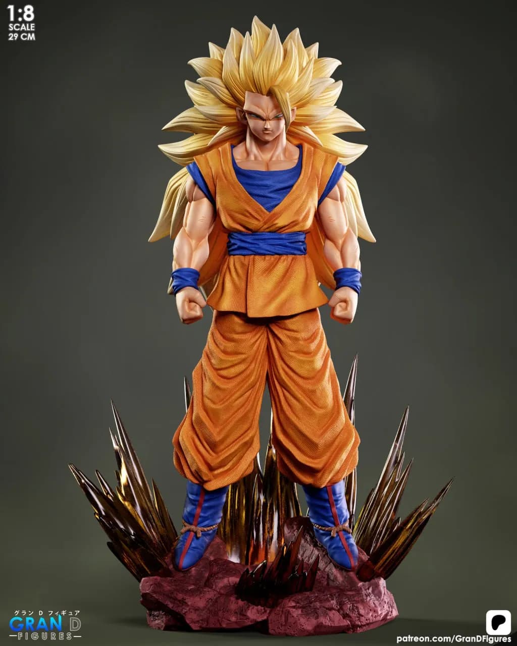 STL - Figura de Goku Super Saiyajin 3 4 render 2
