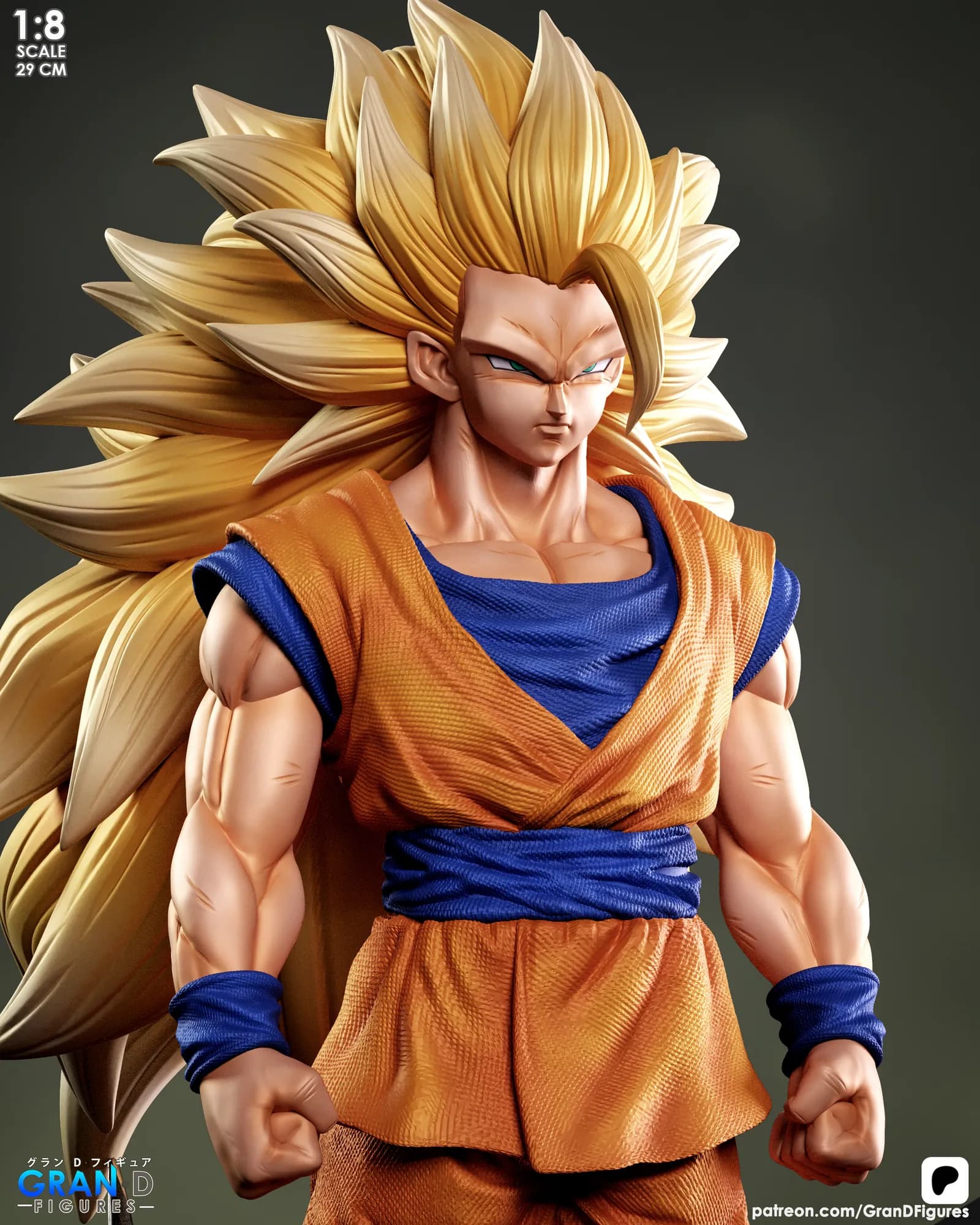 STL - Figura de Goku Super Saiyajin 3 4 render 5
