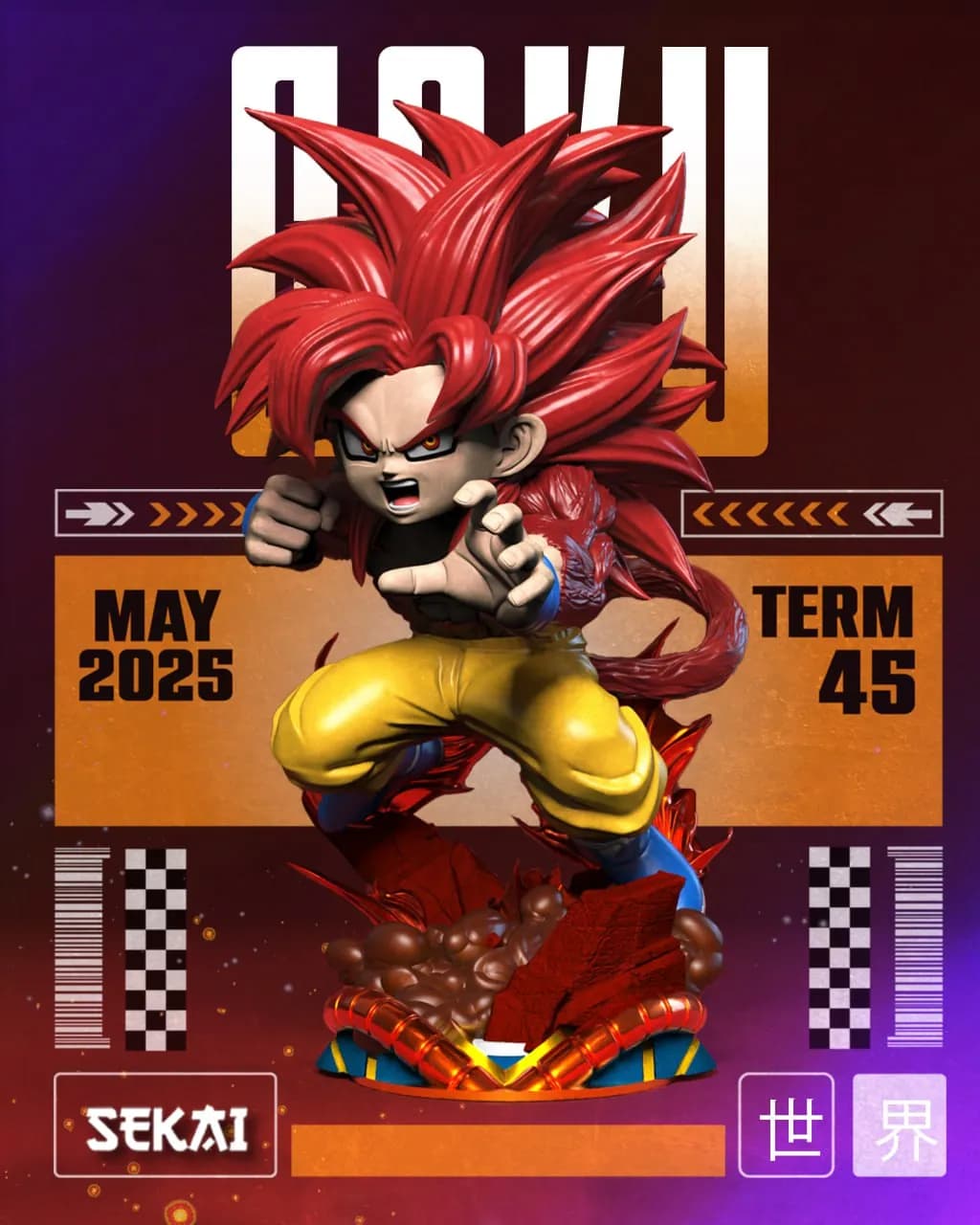 STL - Figura de Goku Super Saiyan 4 2