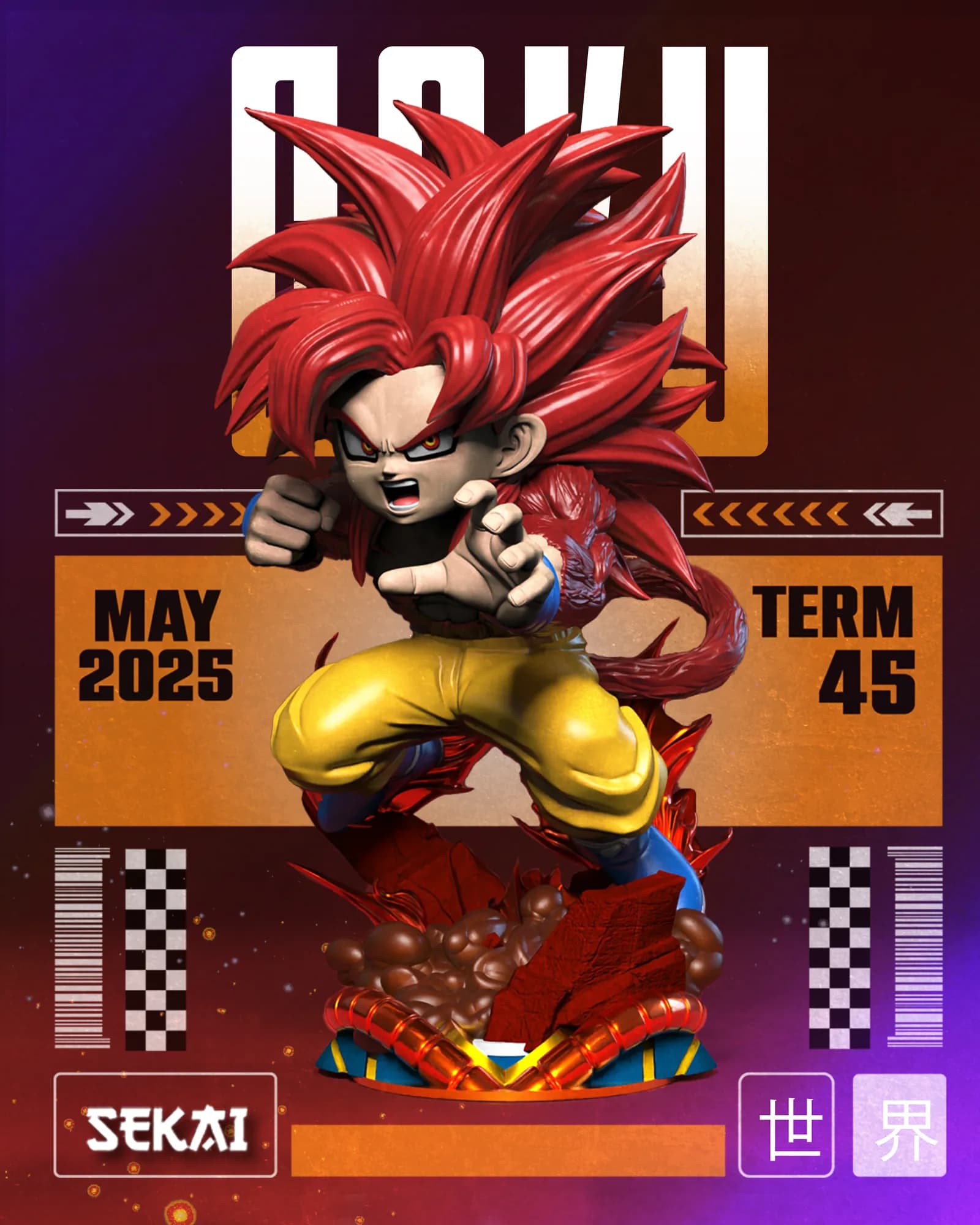 STL - Figura de Goku Super Saiyan 4 2 render 2
