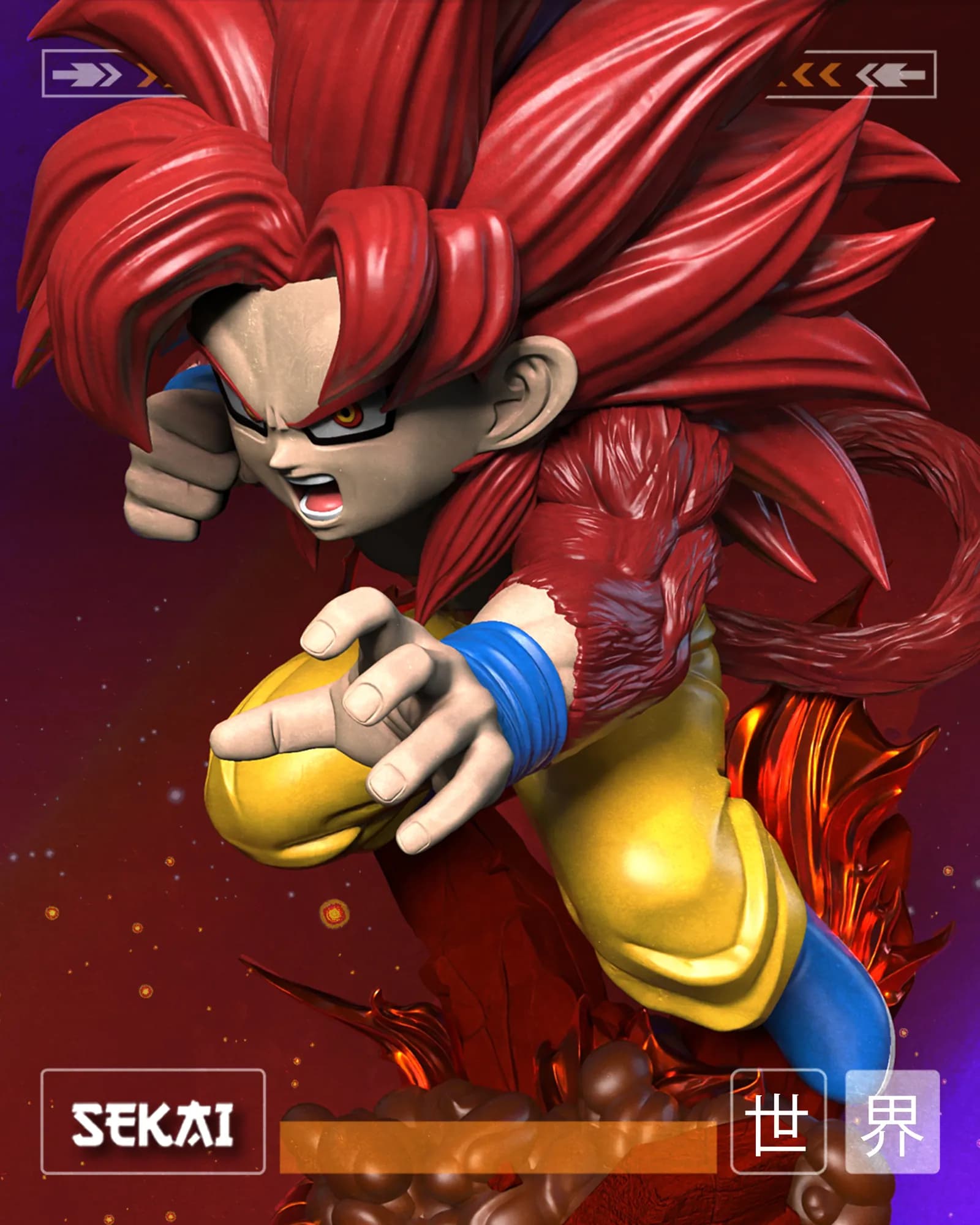 STL - Figura de Goku Super Saiyan 4 2 render 4