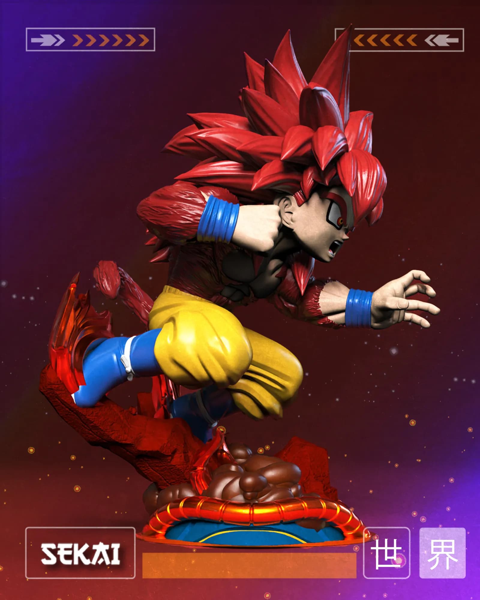 STL - Figura de Goku Super Saiyan 4 2 render 5