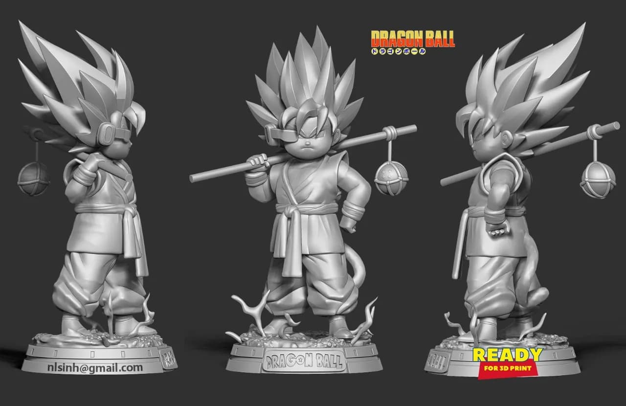 STL - Figura de Goku Super Saiyan 5 render 2