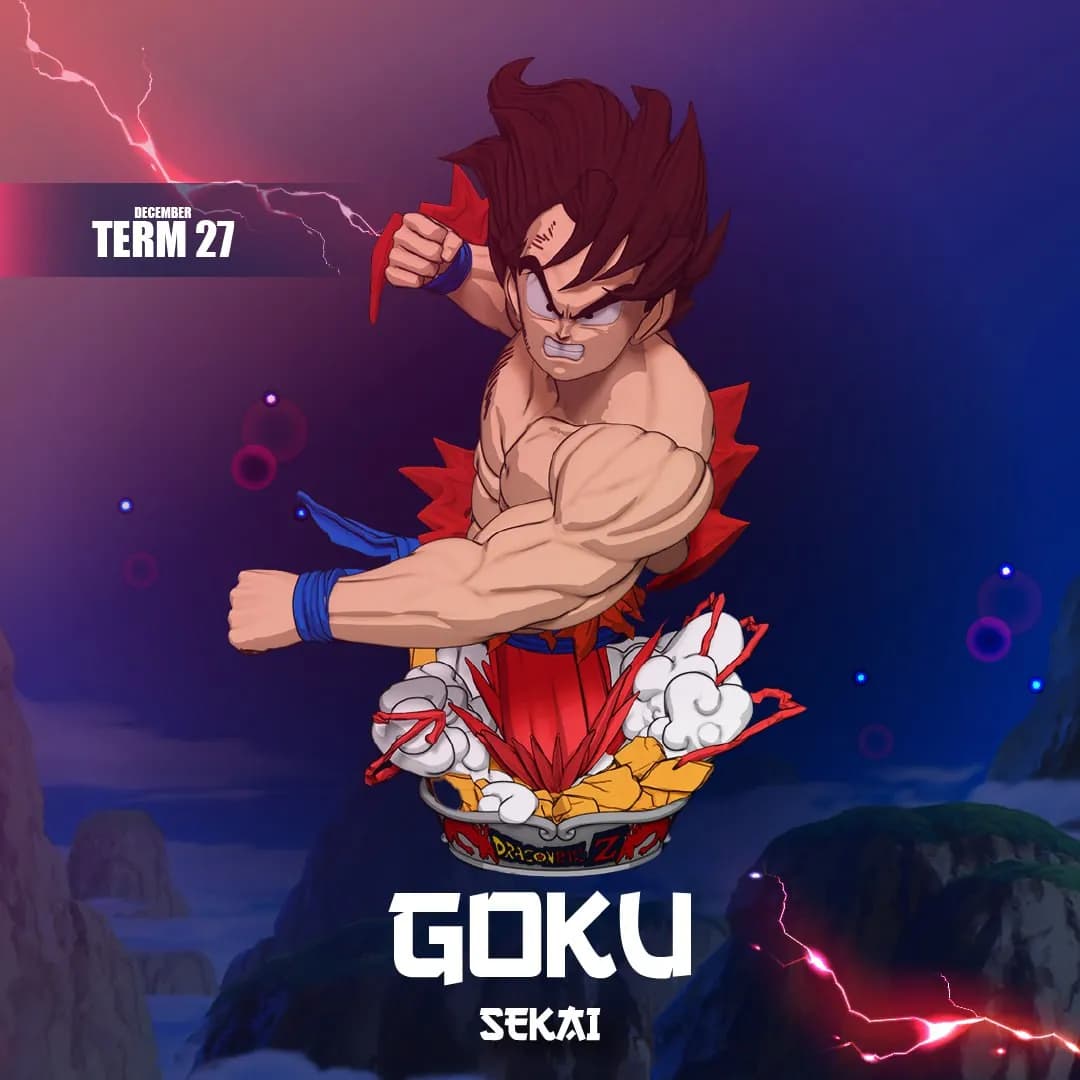 STL - Figura de Goku vs Vegeta Sekai render 3