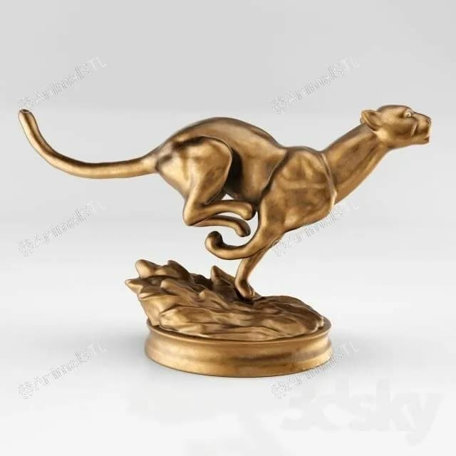 STL - Figura de guepardo en carrera