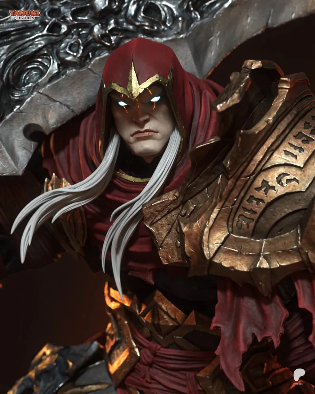 STL - Figura de Guerra Fantasía Oscura render 2