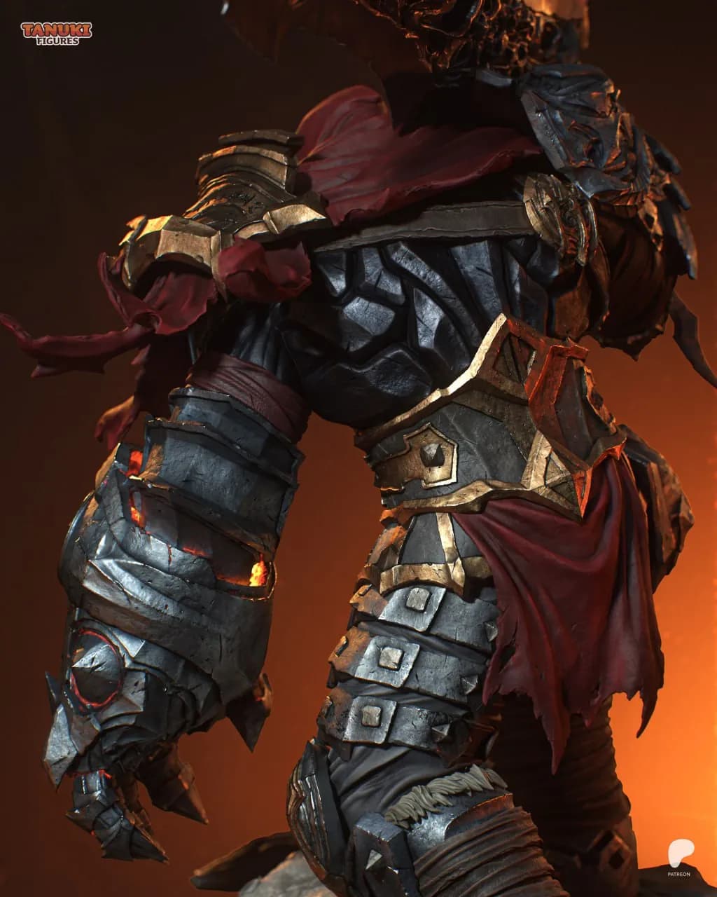 STL - Figura de Guerra Fantasía Oscura render 3