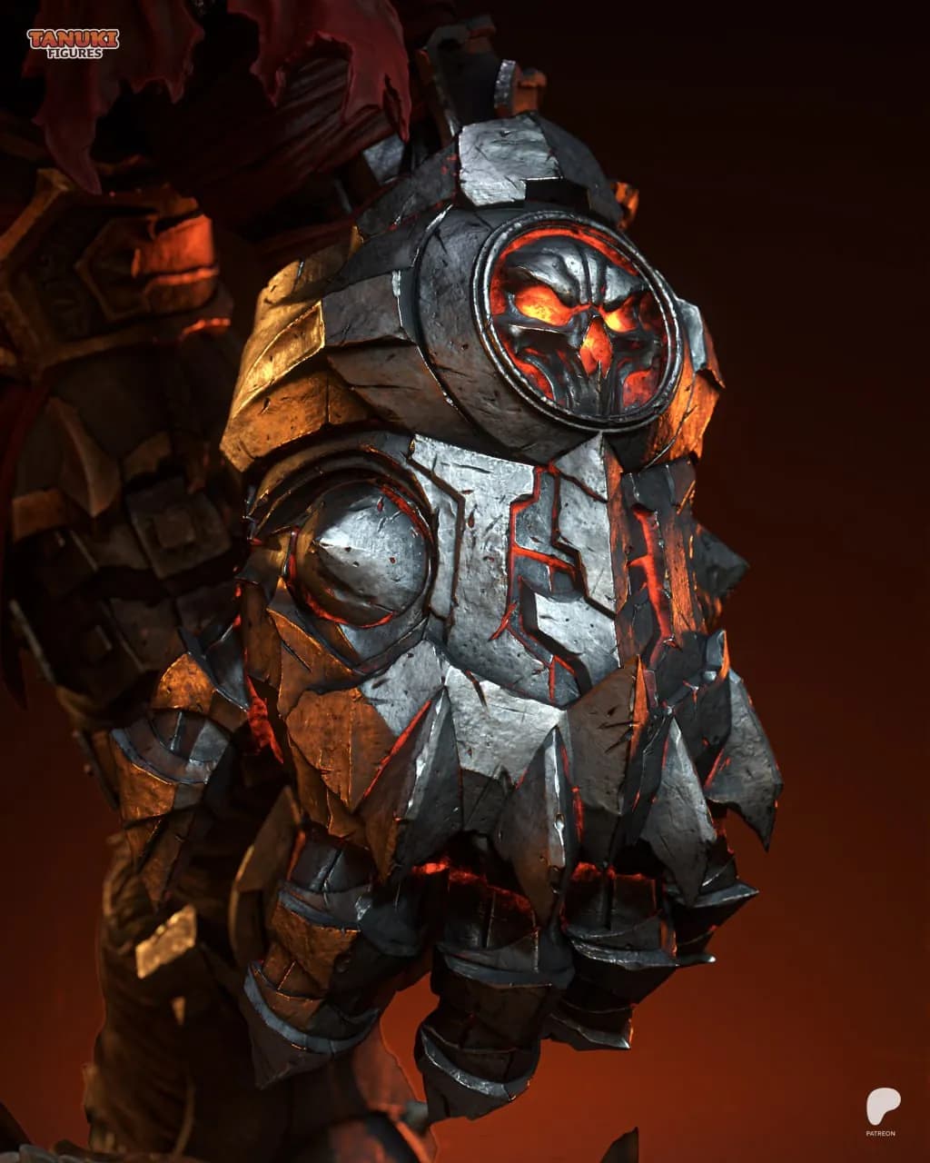 STL - Figura de Guerra Fantasía Oscura render 5