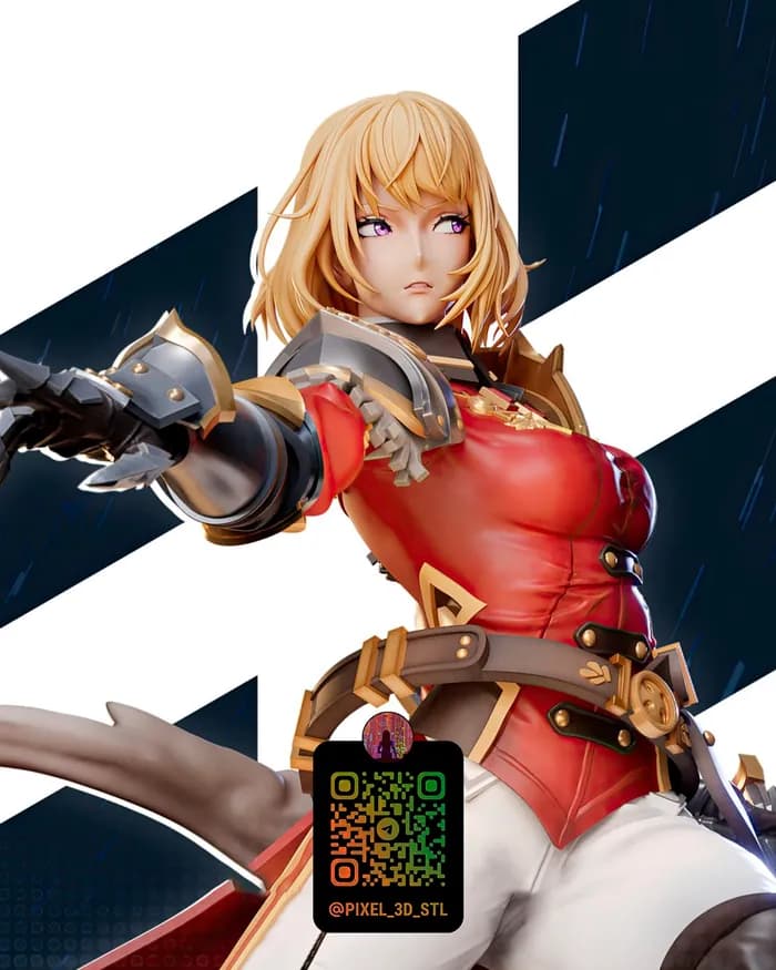 STL - Figura de guerrera anime