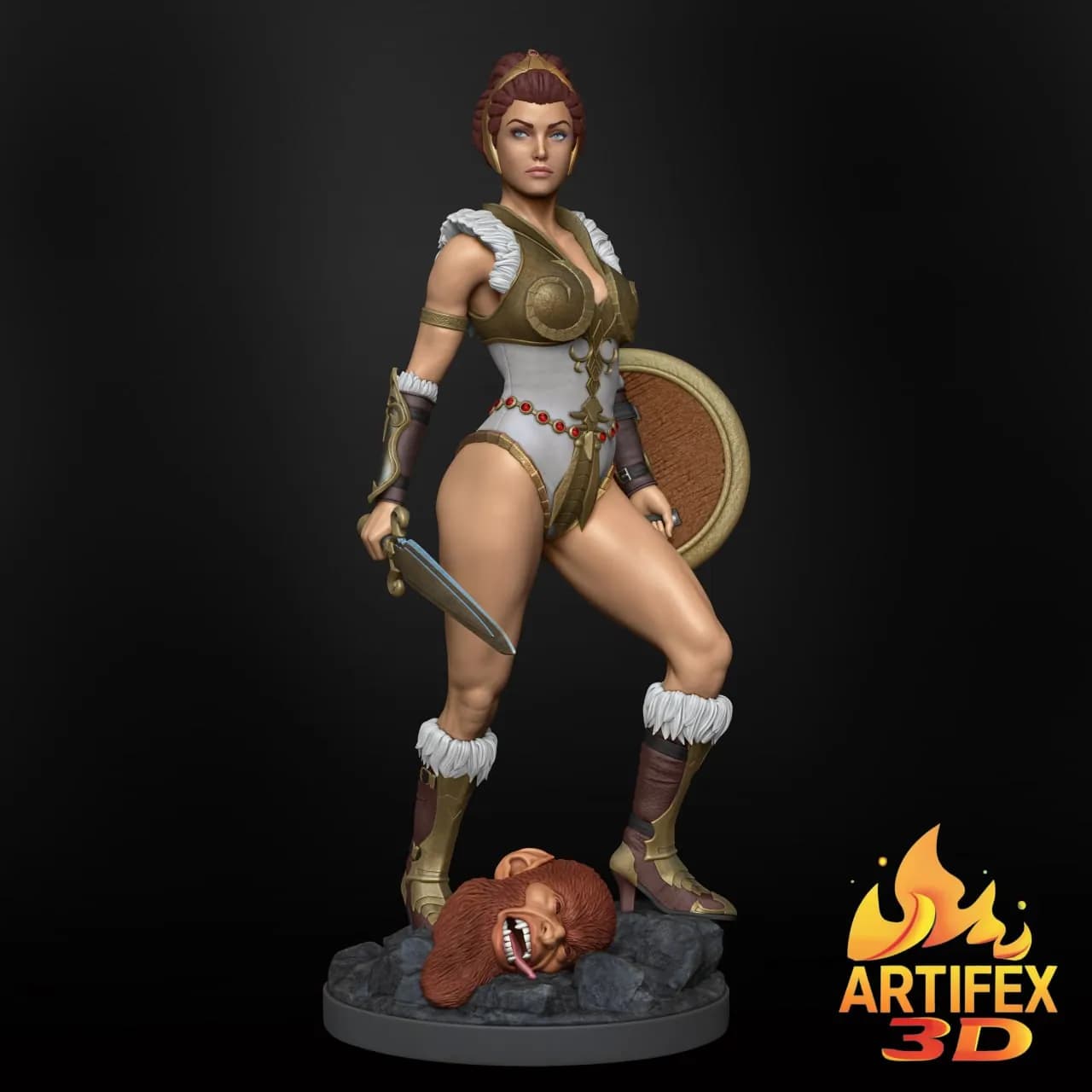 STL - Figura de guerrera de fantasia