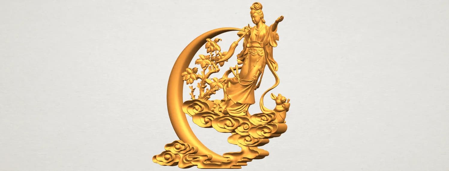 STL - Figura de Hada en la Luna render 4