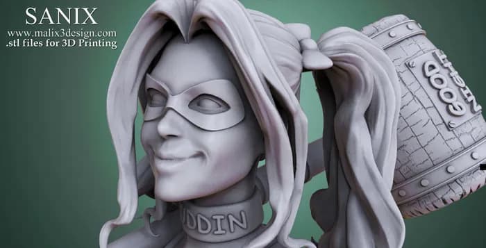 STL - Figura de Harley Quinn con Mazo render 5