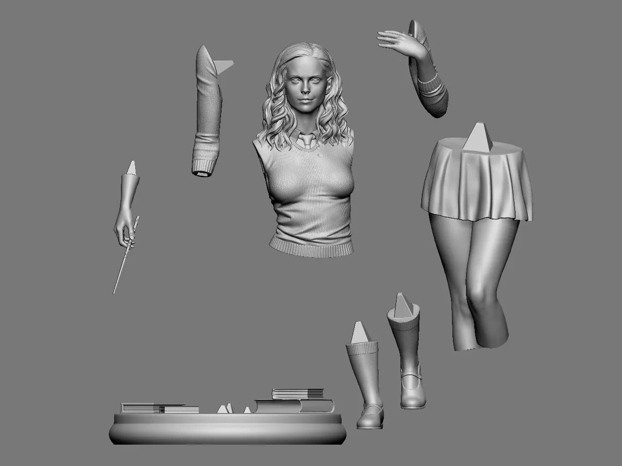 STL - Figura de Hermione Granger render 3