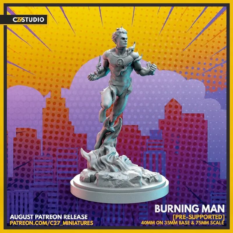 STL - figura de hombre ardiente
