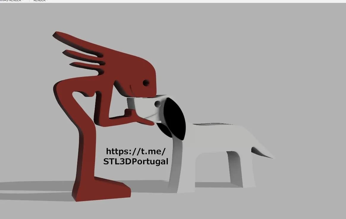 STL - Figura de humano y perro