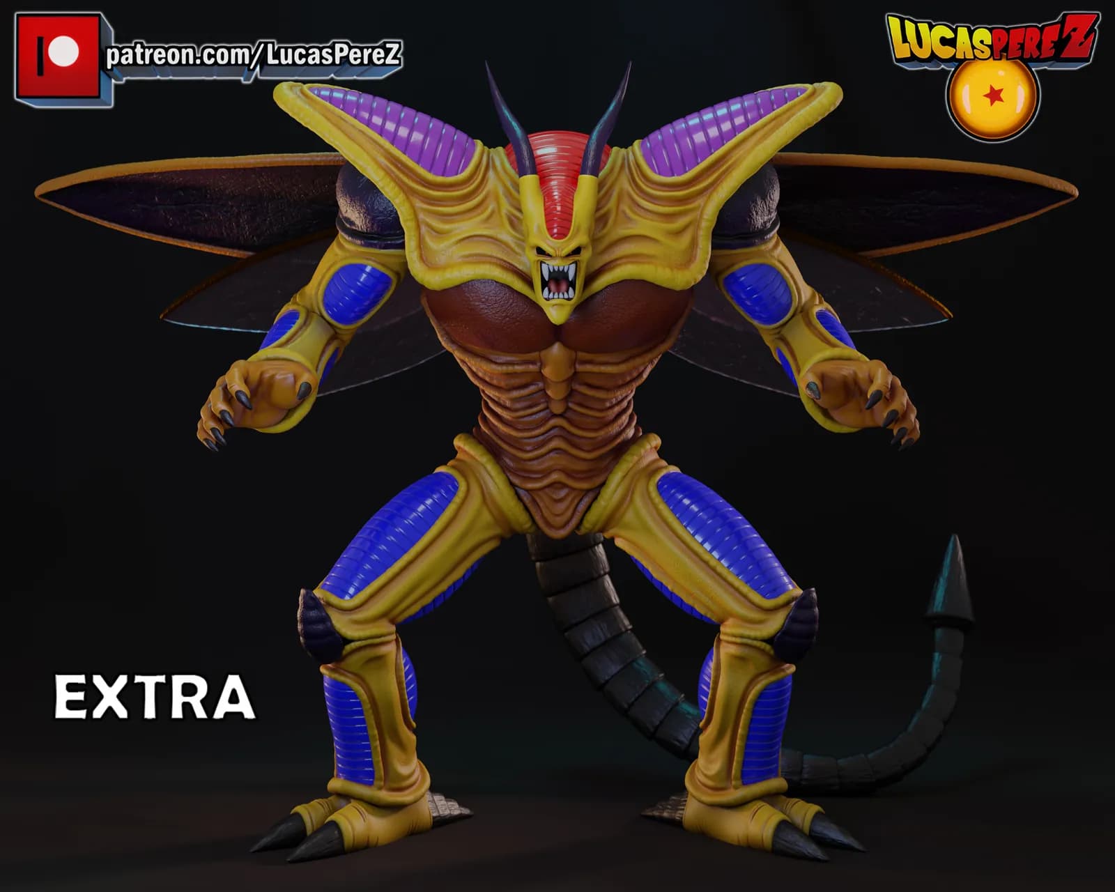 STL - Figura de insecto alienígena render 2