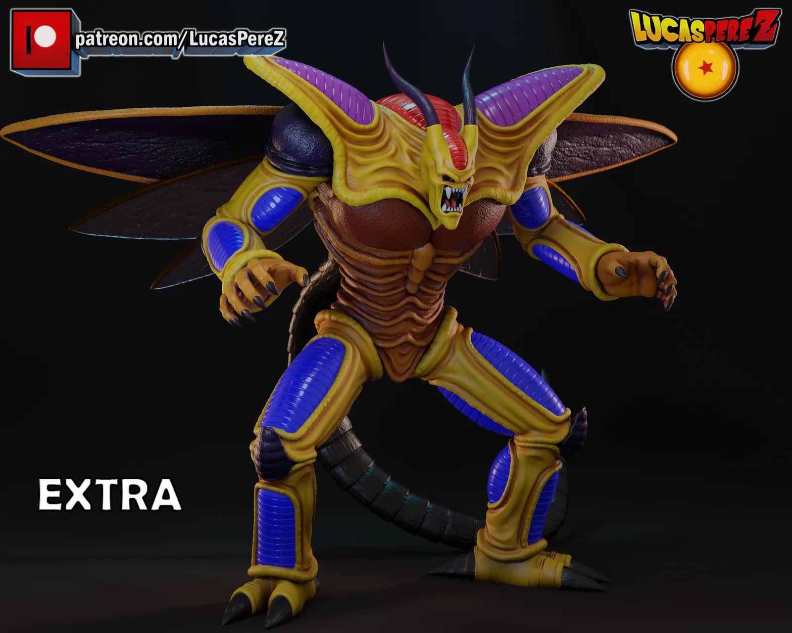 STL - Figura de insecto alienígena render 3