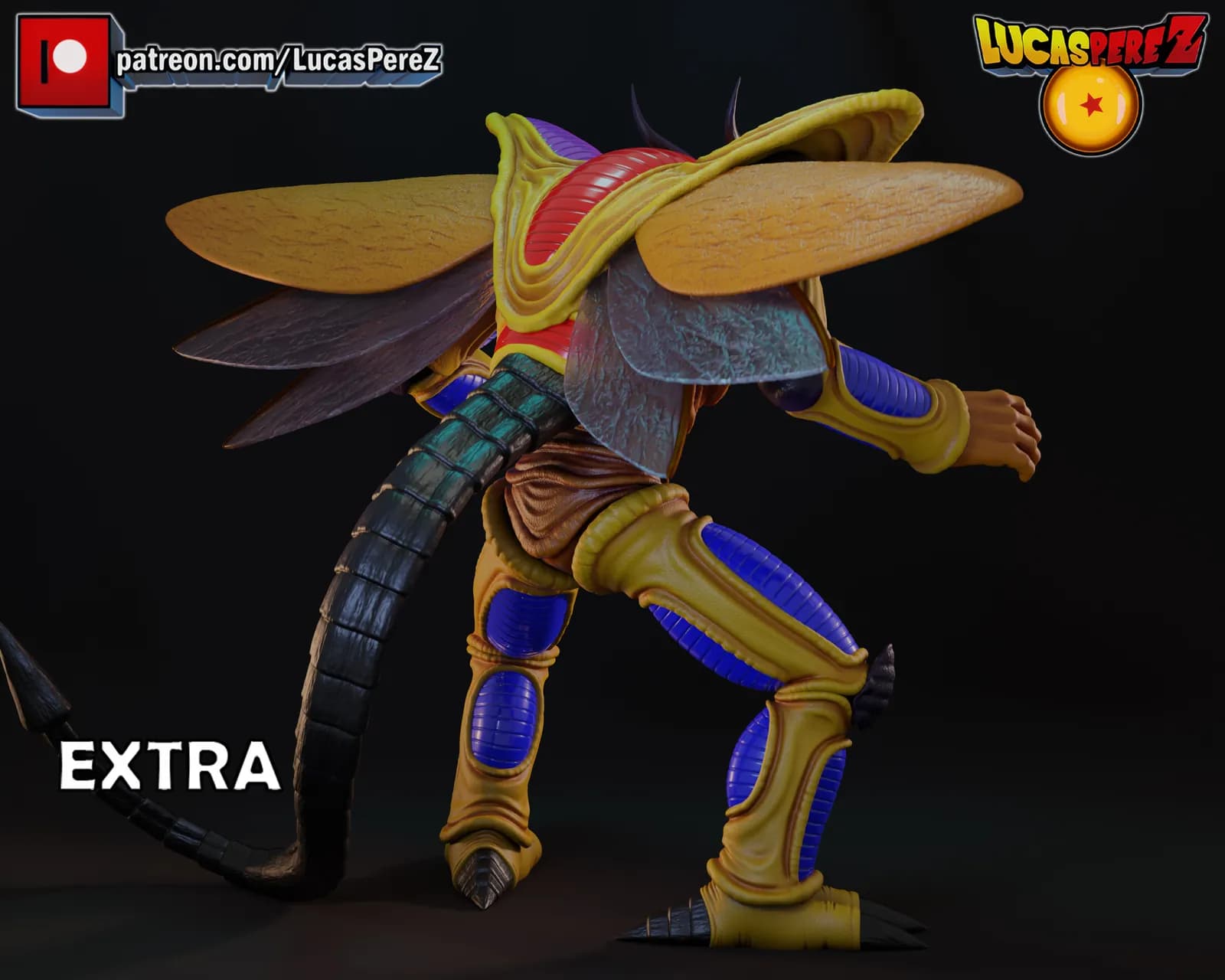 STL - Figura de insecto alienígena render 4