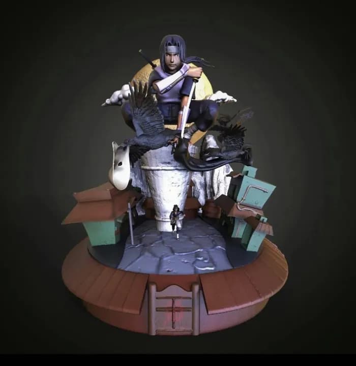 STL - Figura de Itachi Uchiha Anbu render 5