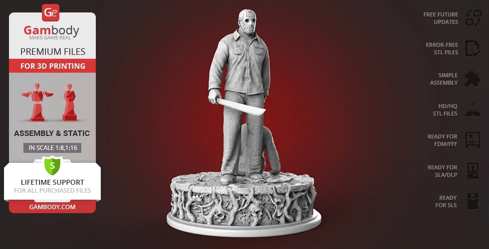 STL - Figura de Jason Voorhees render 2