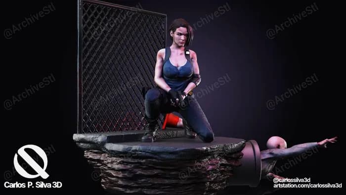 STL - Figura de Jill Valentine render 2