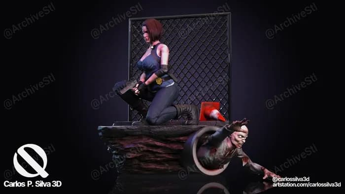 STL - Figura de Jill Valentine render 3