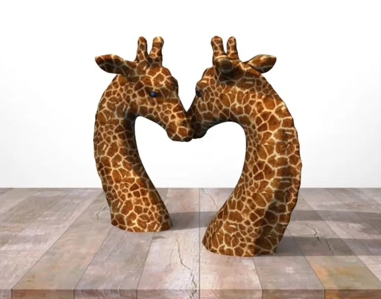 STL - Figura de jirafas enamoradas render 2