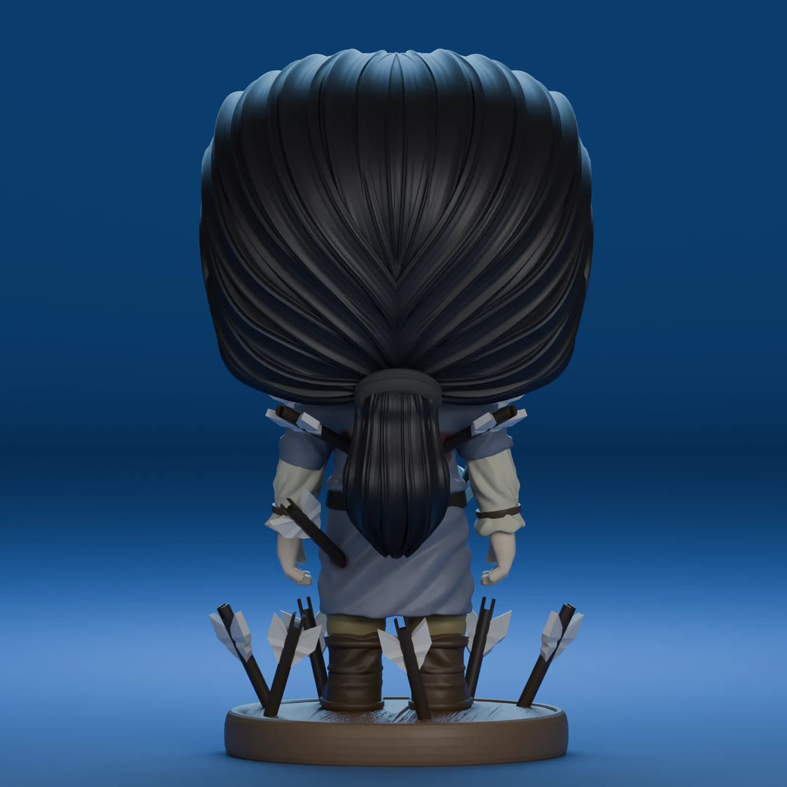 STL - Figura de Jon Snow con flechas render 5