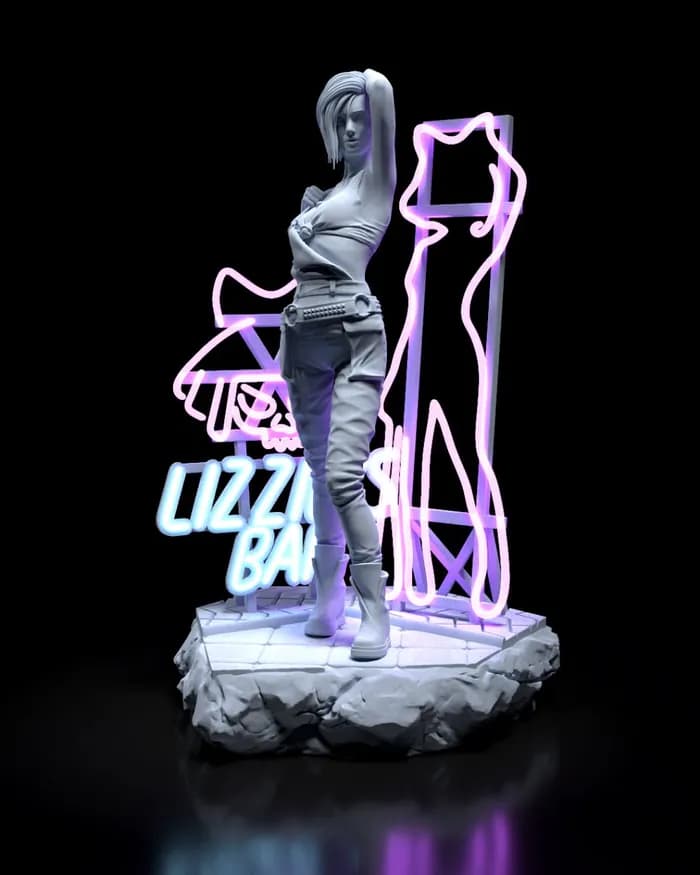 STL - Figura de Judy de Cyberpunk render 2