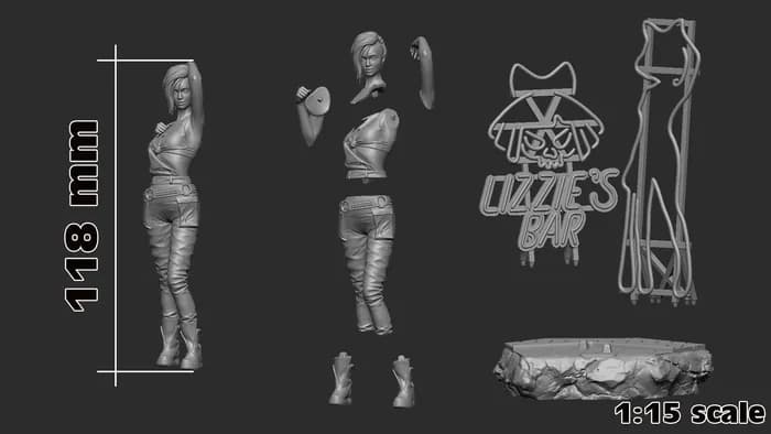 STL - Figura de Judy de Cyberpunk render 4