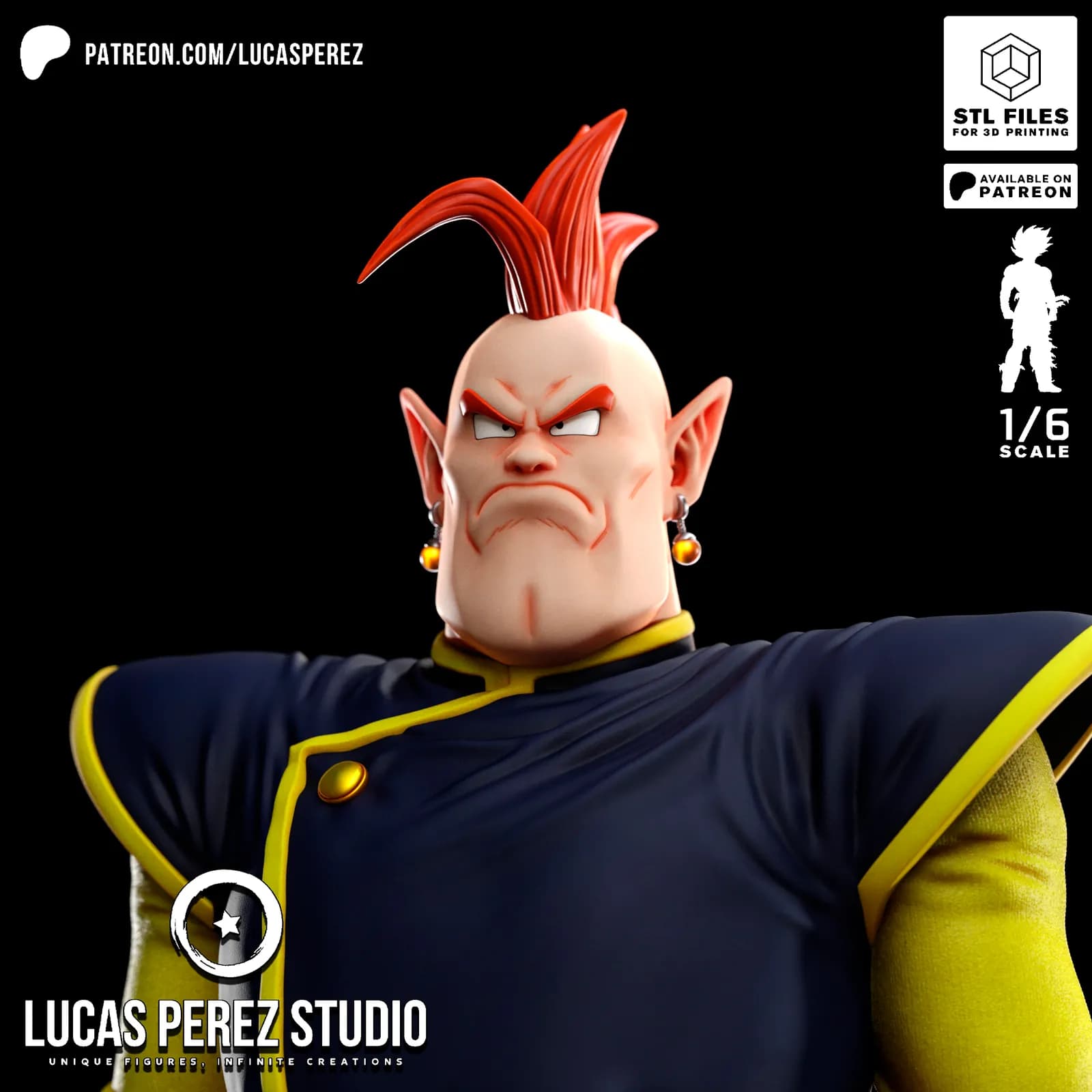 STL - Figura de Kaioshin del Sur render 2