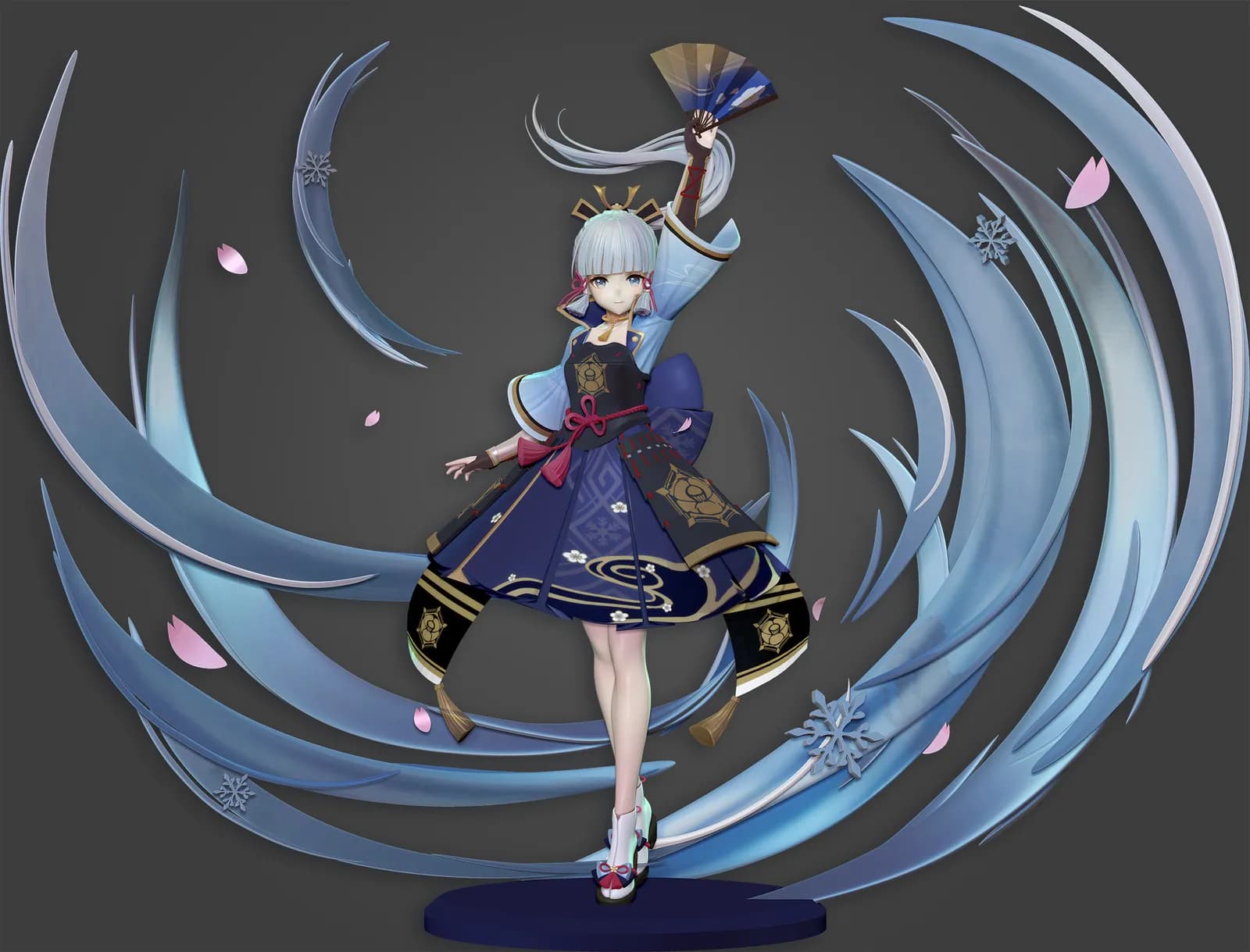 STL - Figura de Kamisato Ayaka render 4