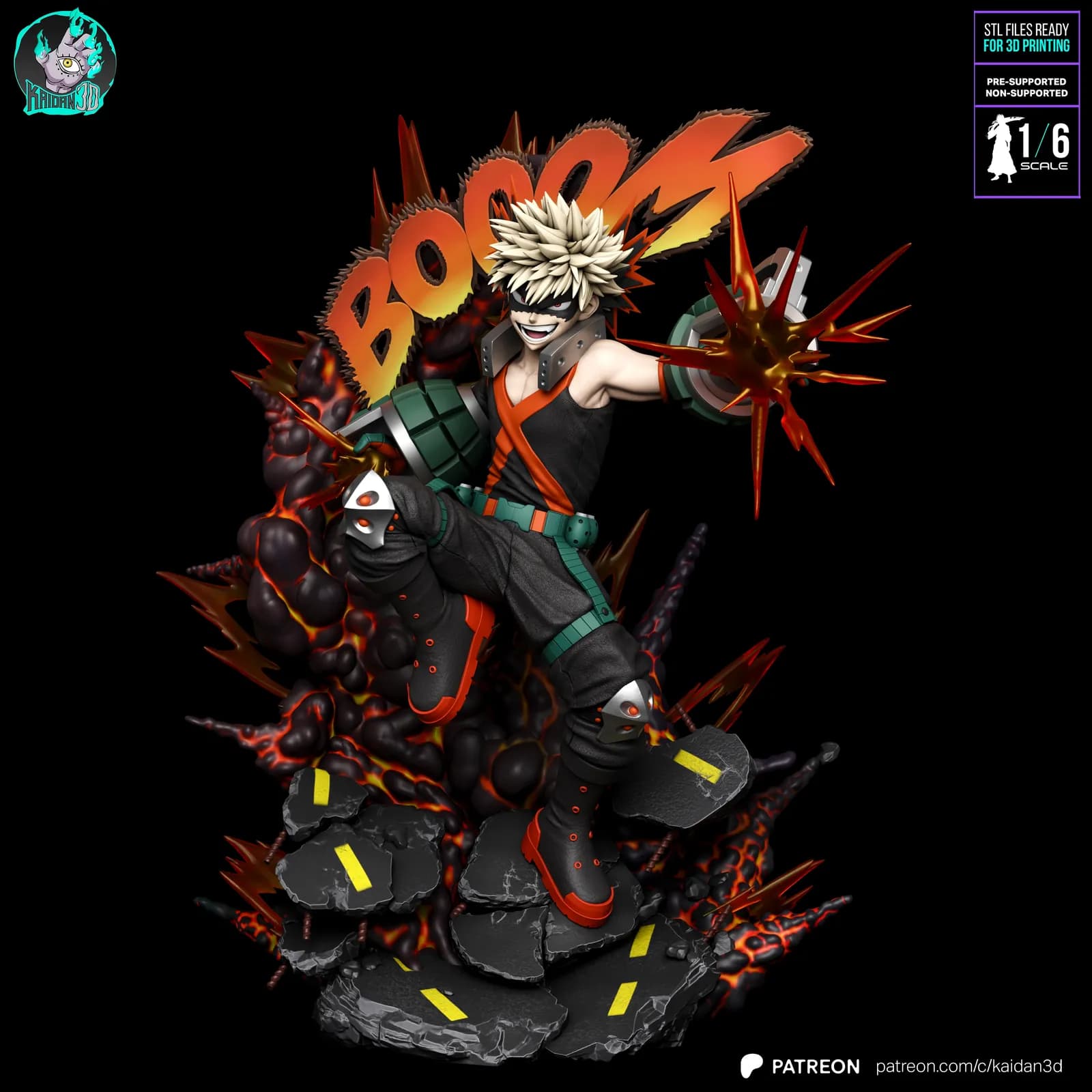 STL - Figura de Katsuki Bakugo render 2