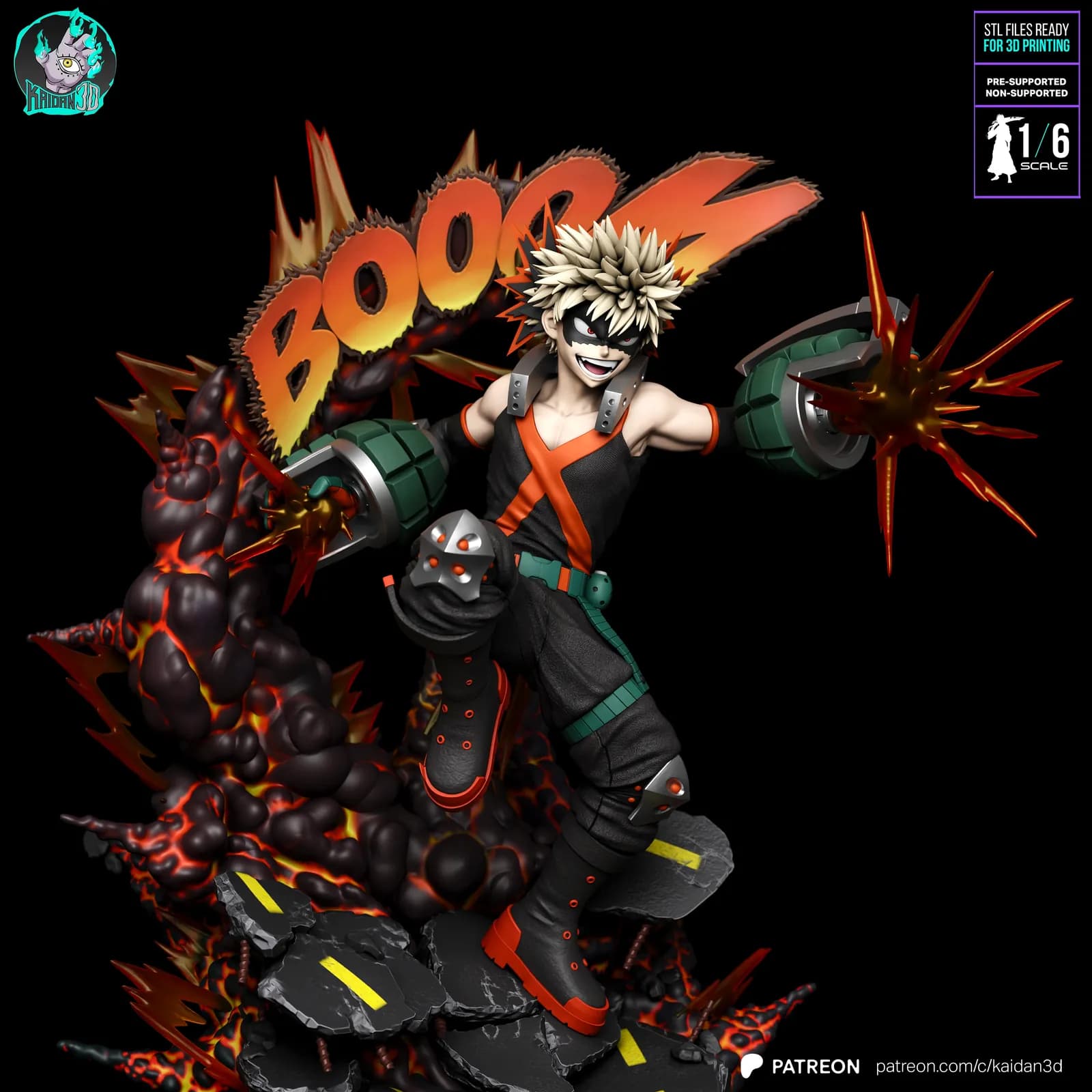 STL - Figura de Katsuki Bakugo render 3