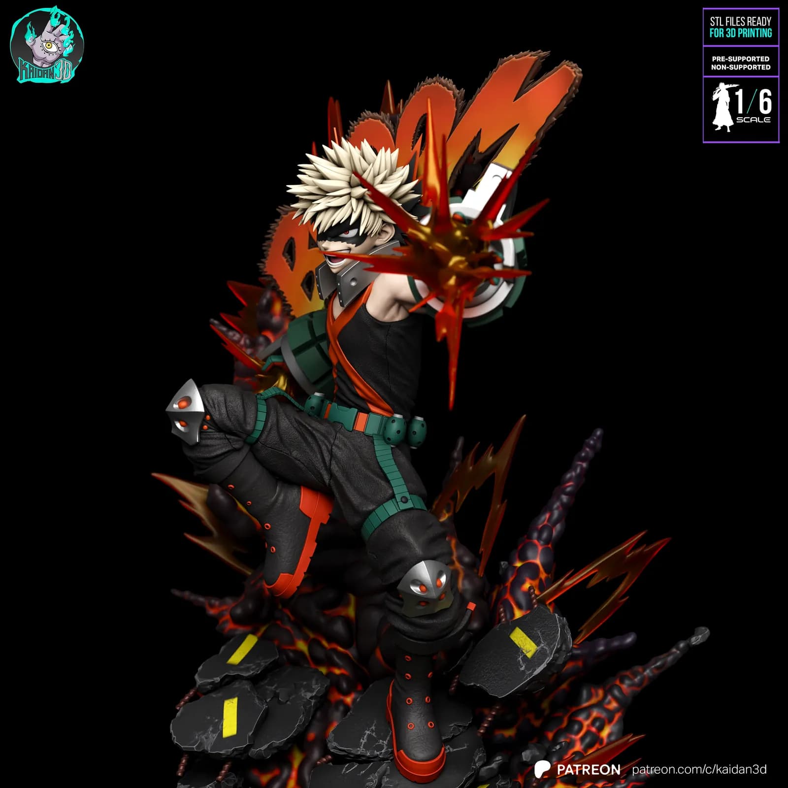 STL - Figura de Katsuki Bakugo render 4