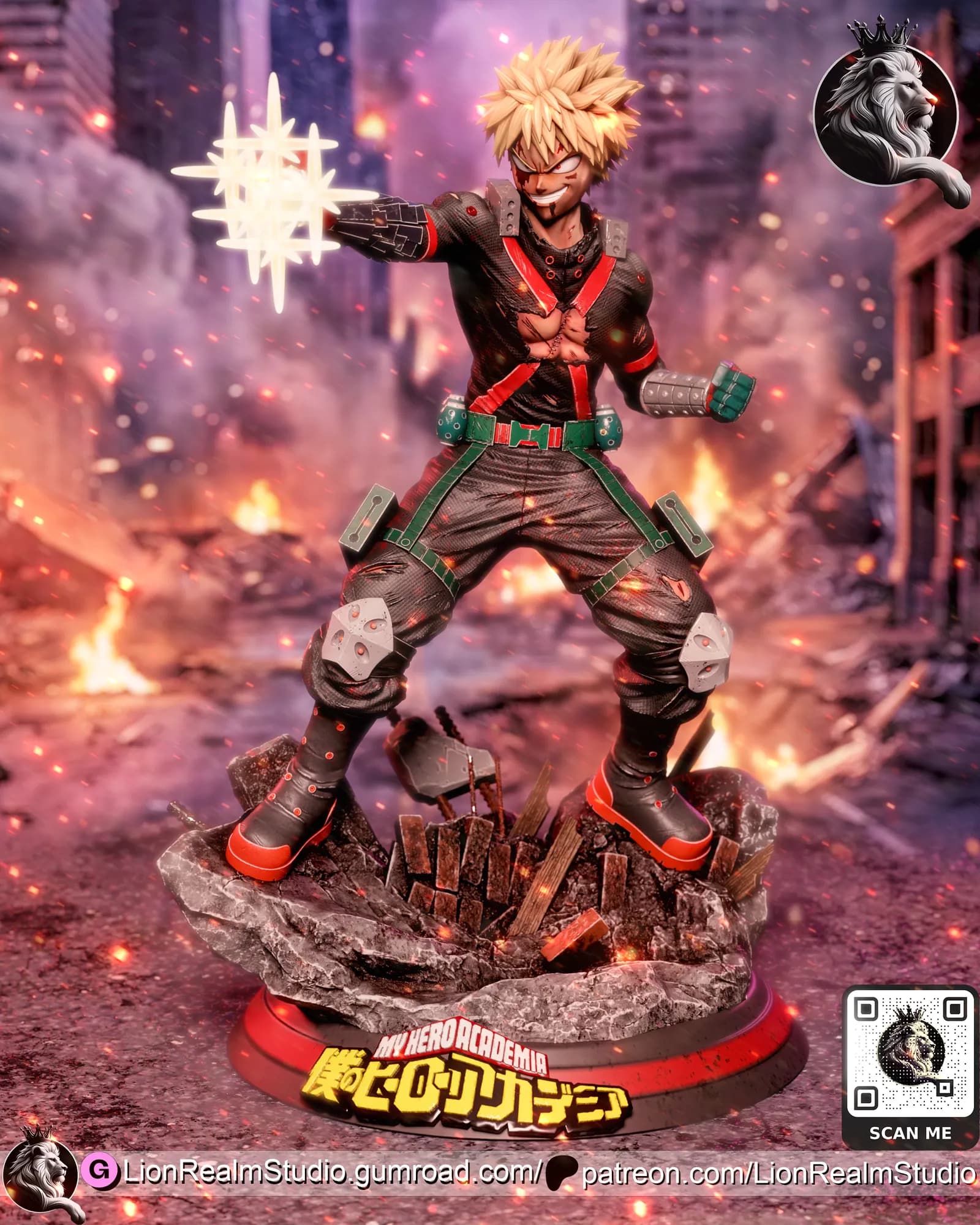 STL - Figura de Katsuki Bakugo 2 render 3