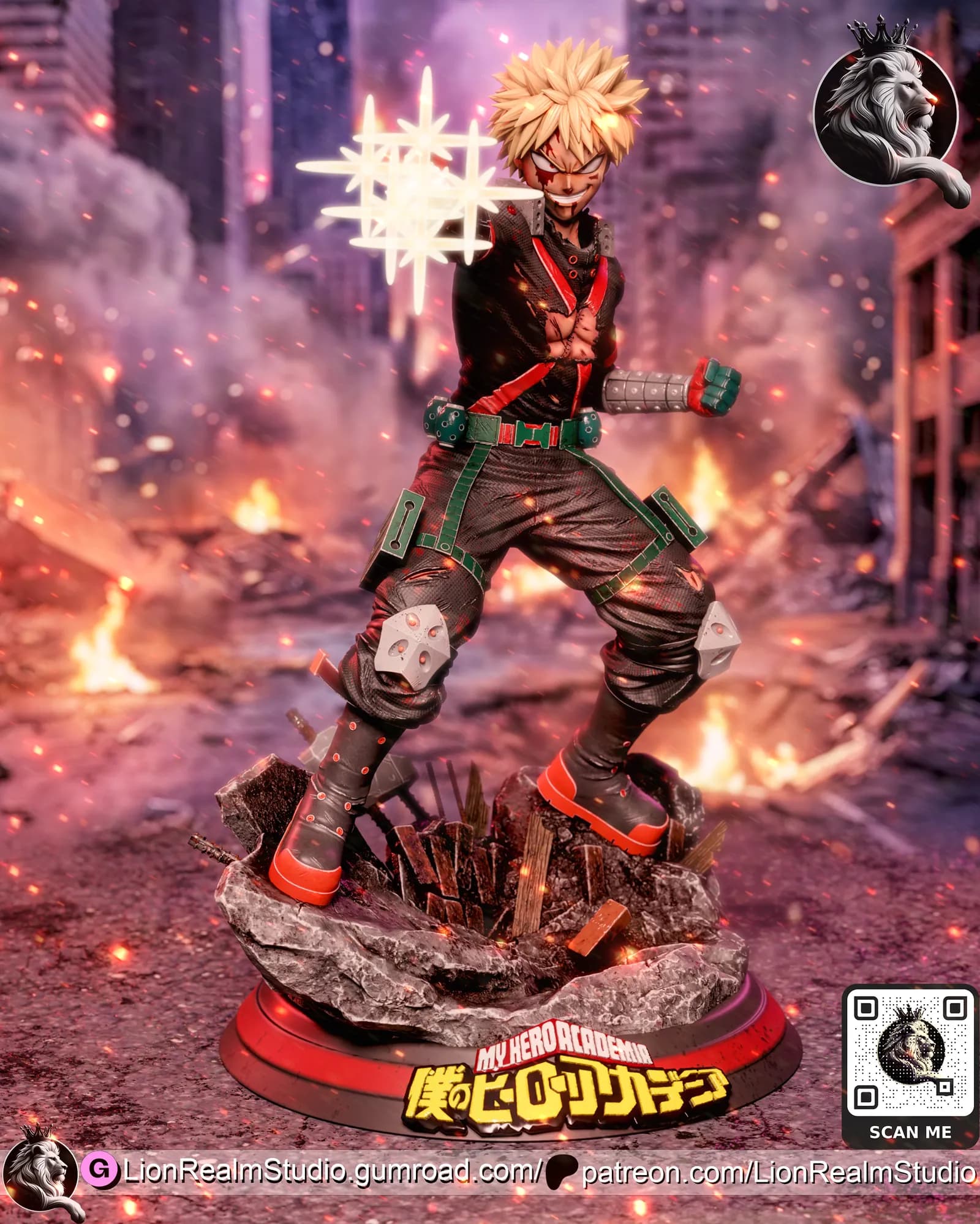STL - Figura de Katsuki Bakugo 2 render 4