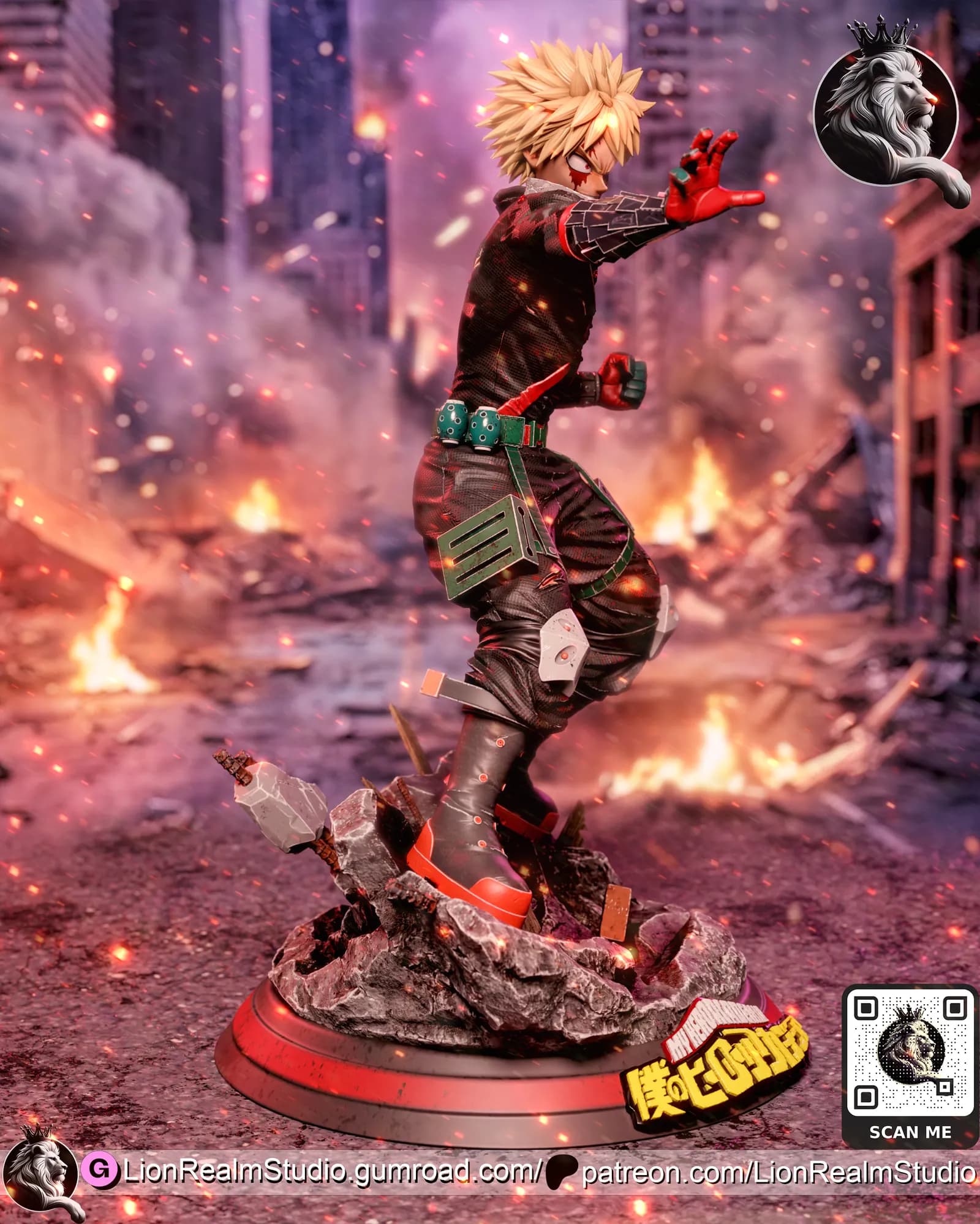 STL - Figura de Katsuki Bakugo 2 render 5