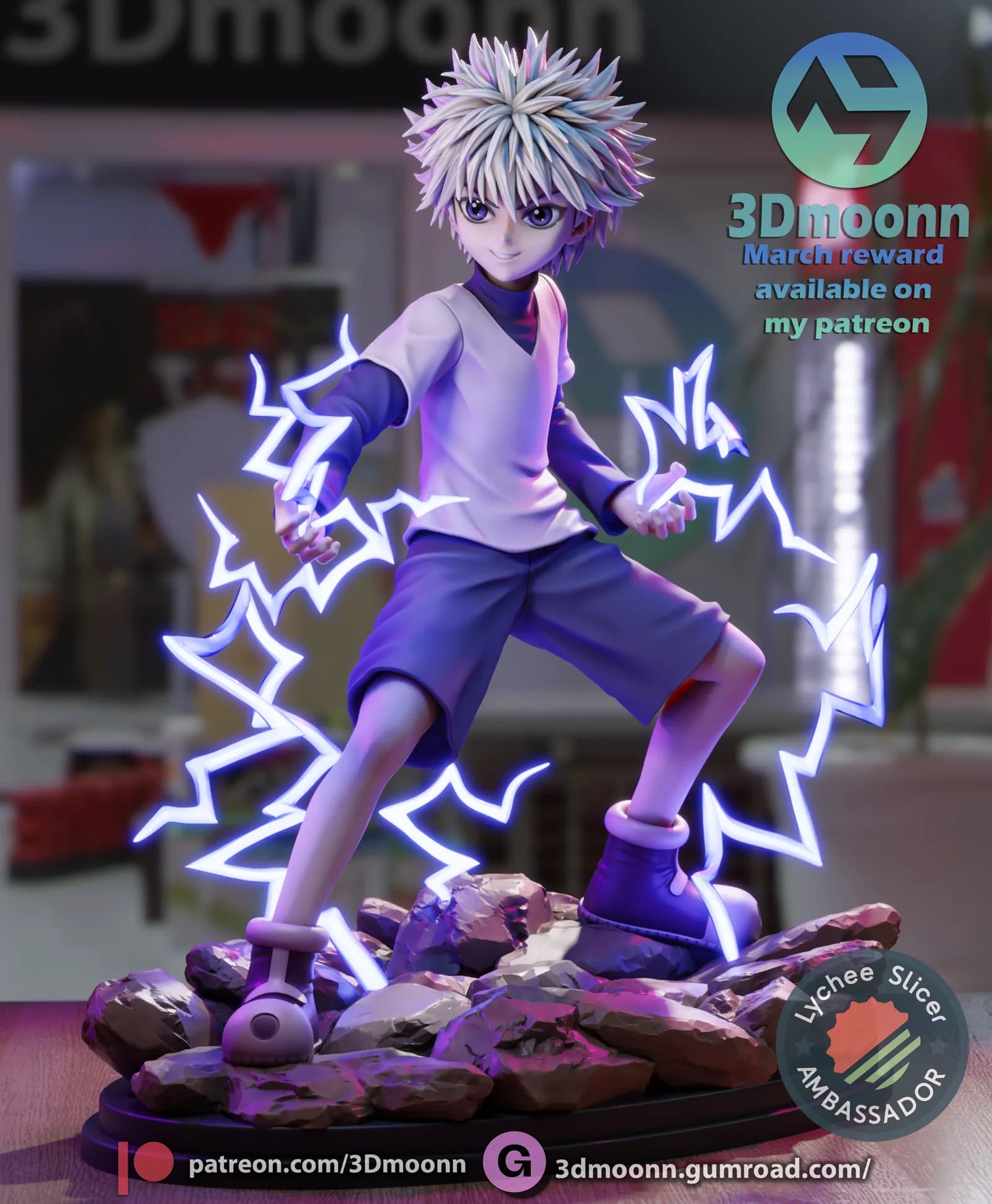 STL - Figura de Killua Zoldyck render 2