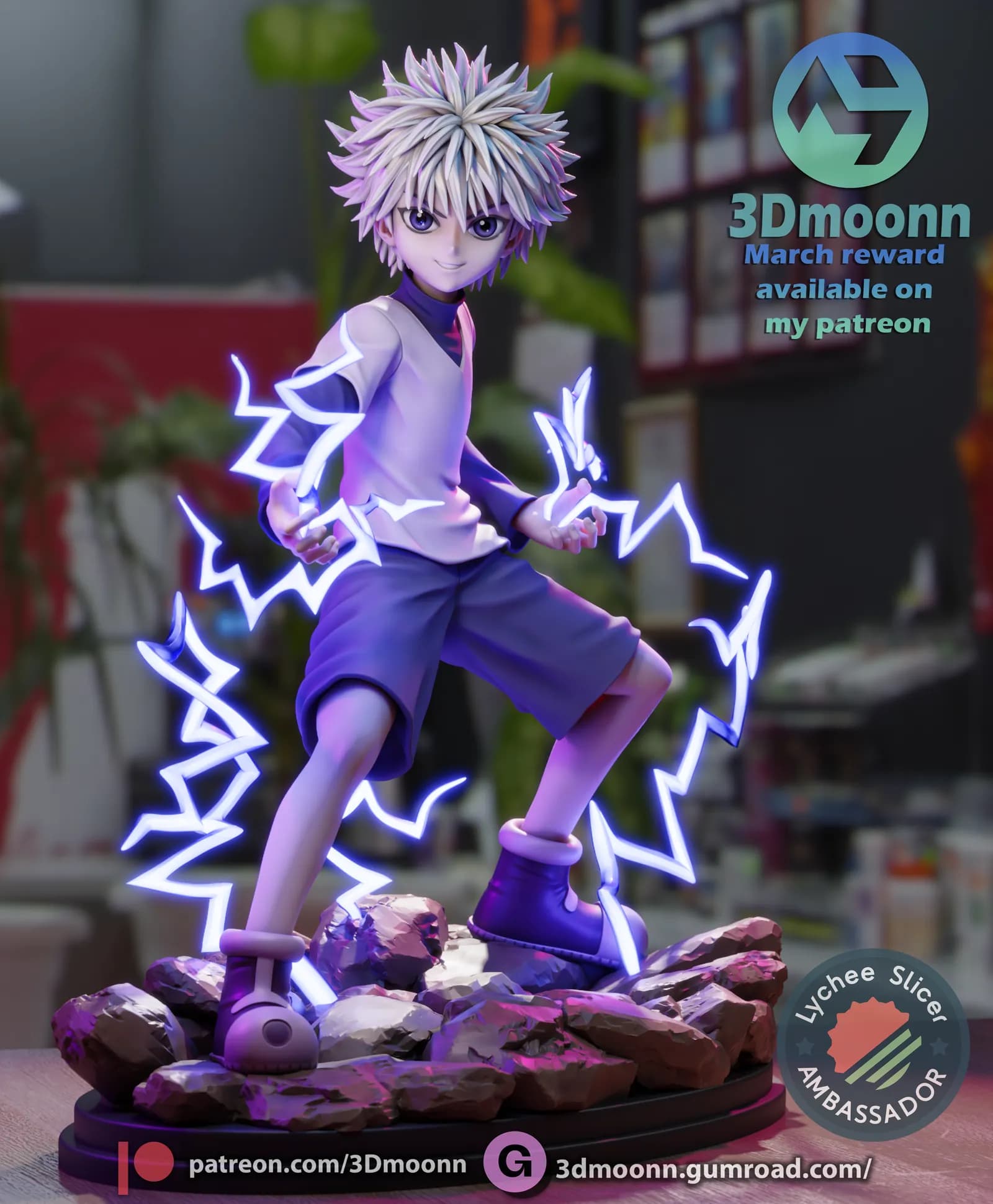 STL - Figura de Killua Zoldyck render 3