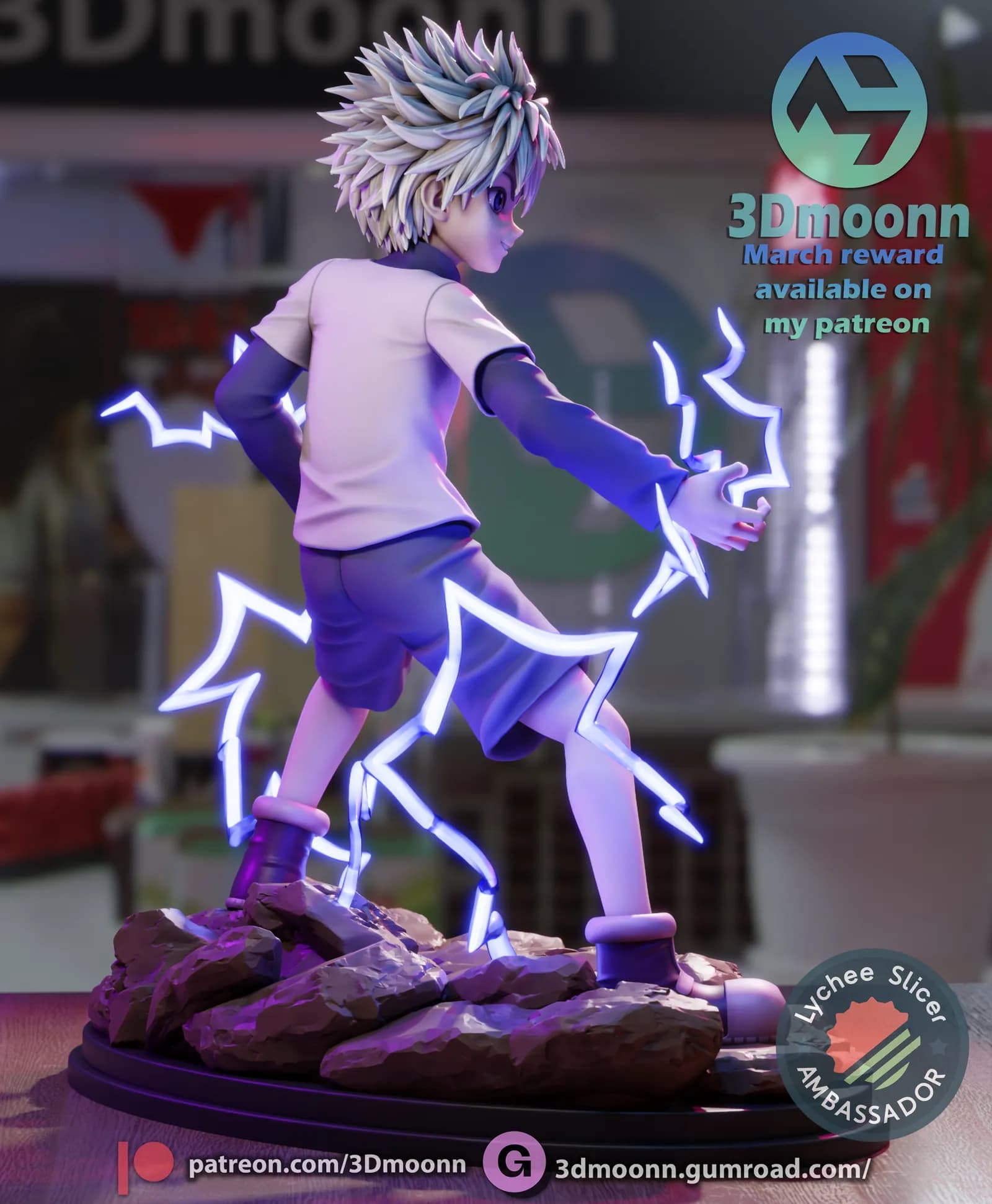 STL - Figura de Killua Zoldyck render 4