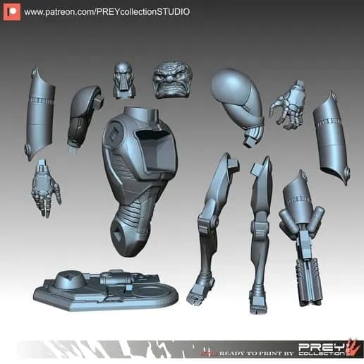 STL - Figura de Krang en armadura render 3