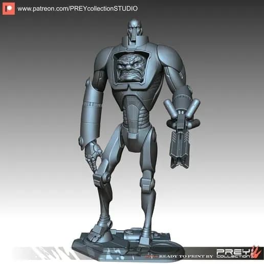 STL - Figura de Krang en armadura render 4