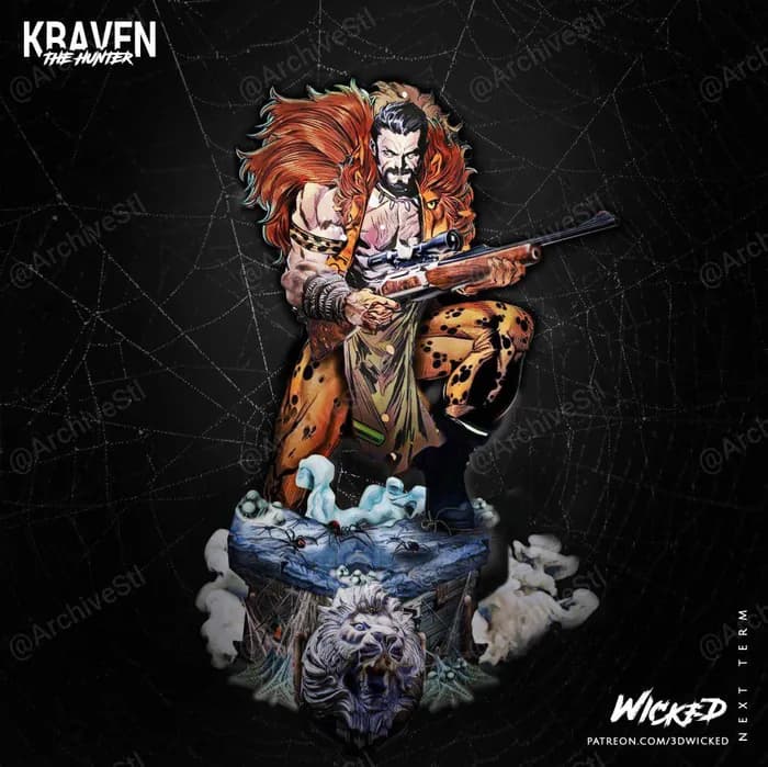 STL - Figura de Kraven el Cazador render 2