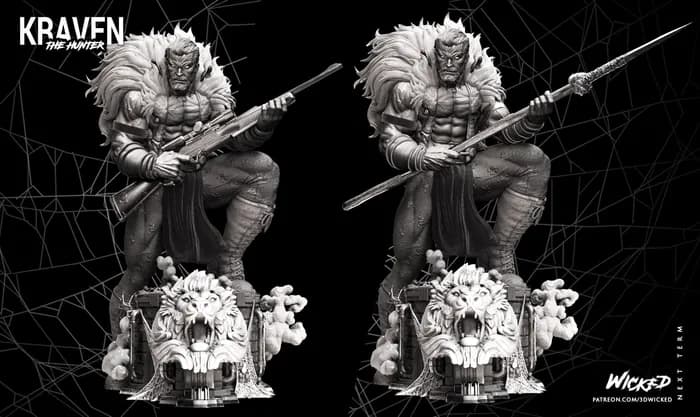 STL - Figura de Kraven el Cazador render 5