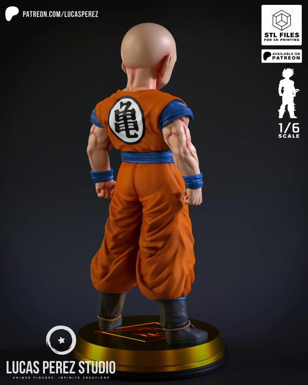STL - Figura de Krilin estilo anime