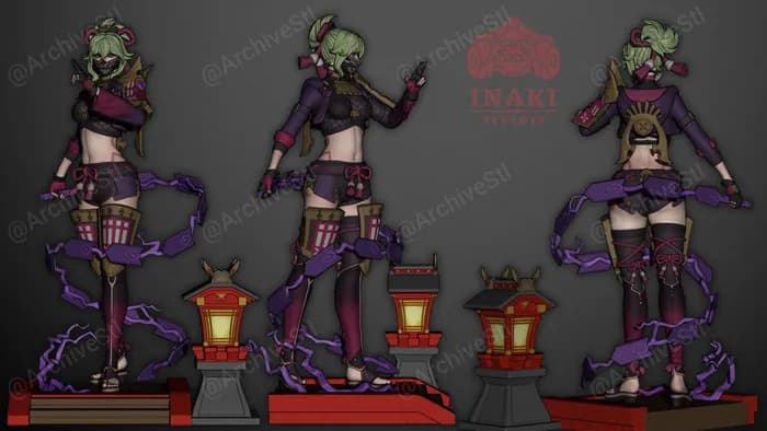 STL - Figura de Kuki Shinobu render 3