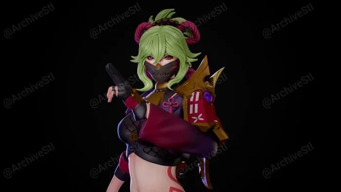 STL - Figura de Kuki Shinobu render 4